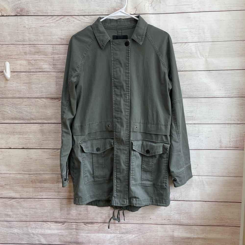 SANCTUARY UTILITY JACKET IN OLIVE GREEN